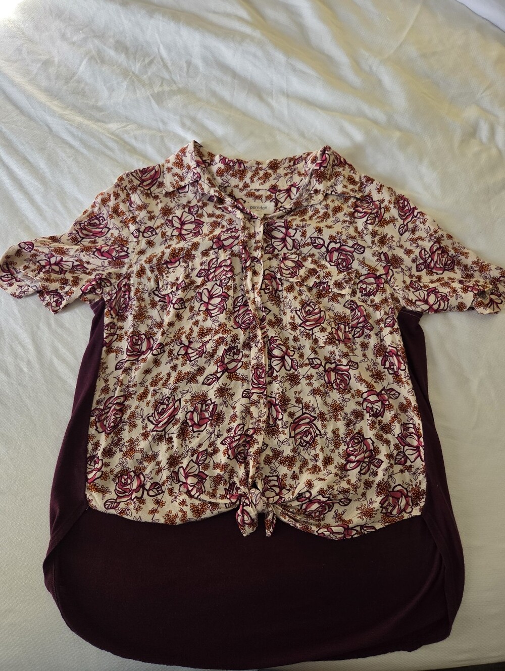 Anthropologie Porridge Bergen Cream Floral Button Down.